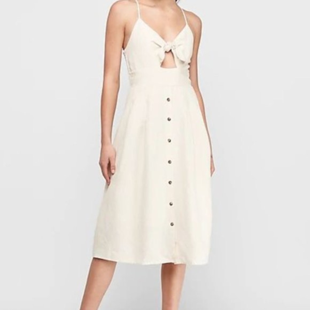 Express Tie Front Midi Dress
